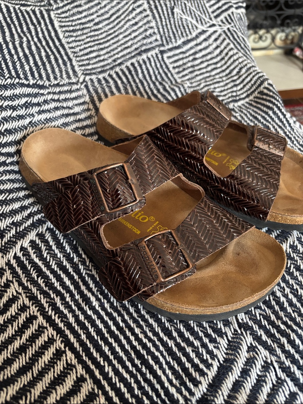 Papillio by Birkenstock Women’s Dark Brown Double-Buckle Slide Sandals
